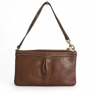 Dooney & Bourke Pebble Leather Wristlet in Tan